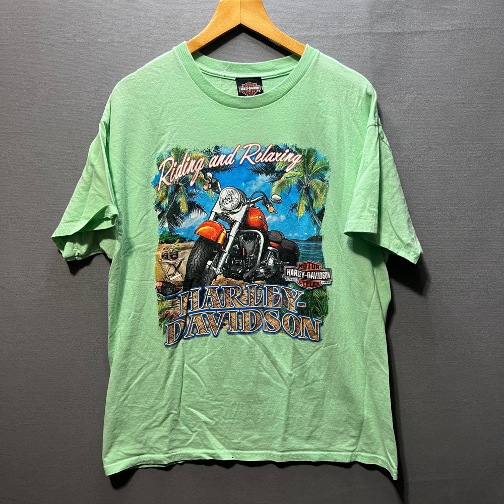 Harley-Davidson Riding and Relaxing Belize Graphic T-Shirt Mint Green Large